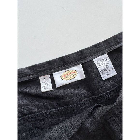 NWOT Vintage 00's TALBOTS Black Linen Lace Trim Tiered Maxi Skirt, Size 16 - Picture 12 of 13